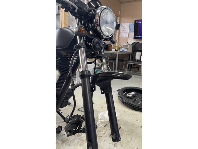 カワサキ 250TR BJ250F 納車点検整備 フロントタイヤ交換 チューブ交換 ETC取り付け マフラー交換