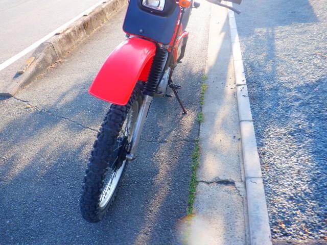 傾き加減もちょうど良い感じで収まりました。
さて、キック始動でエンジン調子をみようと、、、、、
出来ませんでした。
始動方法を少し勉強してキック練習からですね。