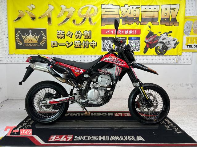 カワサキ ＤトラッカーＸ　ＬＸ２５０Ｖ型　２００９年モデル　デカール　ブレーキマスター　左右レバー　メッシュホース　ミラー物件画像