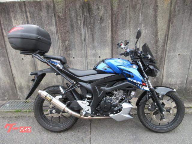 ＧＳＸ−Ｓ１２５　２０２３年モデル　ブルー　ヨシムラマフラー　リヤＢＯＸ　エンディランス製リヤキャリア　メーターバイザー