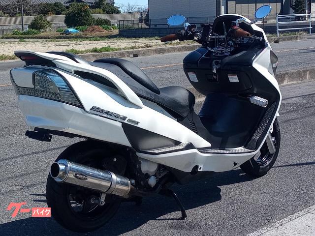 ★お支払い総額4.8万円★ 買取強化中！どんな車両も1万円～保証します！ スズキ スカイウェイブ250 CJ43A 社外マフラー！フロントマスク！リアキャリア付き♪ 激安ビッグ入荷！！ スカイウェイブ250【1998～2008年式】を売る｜最新の買取相場と査定価格