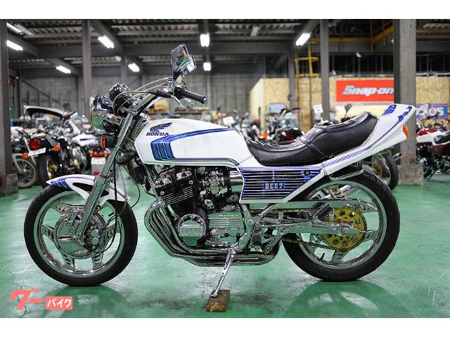 cbx400f ガニマタブレッド プリティー製 CBX400F ガニマタ ブレット管 メッキ 4-2-1 マフラー