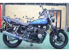 カワサキ　ＺＥＰＨＹＲχ　青ファイアーボール　後期型　平成２０年１月登録　ブラックエンジン　フルエキマフラー　車検対応　アップハンドル　純正