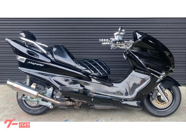 ☆マジェスティ125Fi＊ロンホイ車＊最終型＊エナメルシート＊カメファクマフラー＊WAKO’Sオイル交換済＊☆下取り全国配送も可能です☆彡 ヤマハ マジェスティC フルカスタム 改マフラー 改エアクリーナー