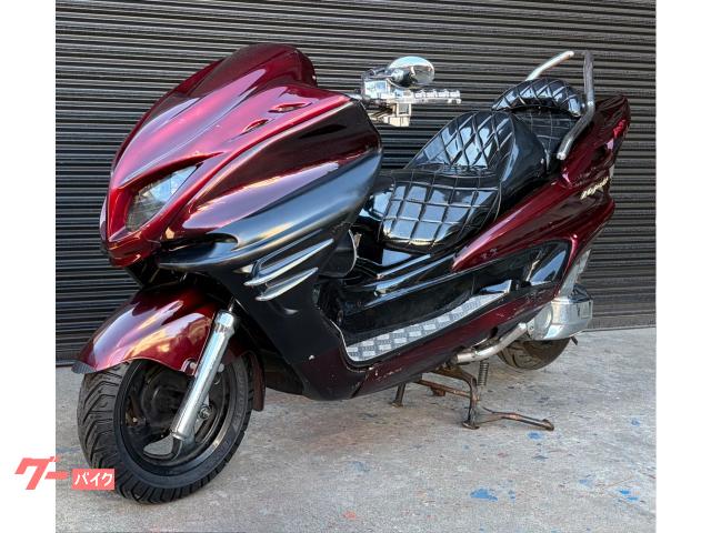 【極上低走美車♪高額メッキフルカスタム♪スピーカー４発♪LEDネオン】   ヤマハ マジェスティ250Ｃ SG03J 【動画有】  検）ビッグスクーター マジェスティC オールホワイト・ピンクLED・4スピーカー・メッキ