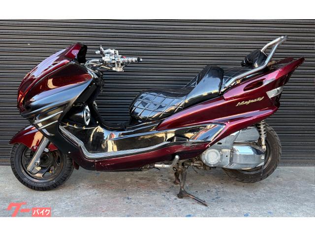 【極上低走美車♪高額メッキフルカスタム♪スピーカー４発♪LEDネオン】   ヤマハ マジェスティ250Ｃ SG03J 【動画有】  検）ビッグスクーター マジェスティC オールホワイト・ピンクLED・4スピーカー・メッキ