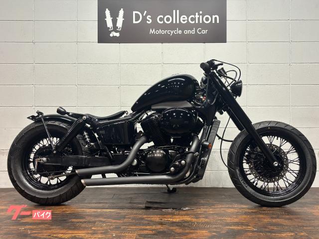 シャドウ４００　ニューロッドカスタム　ストレッチタンク　ショートショットマフラー　バーハン　ブラックアウト塗装　クラシックヘッド