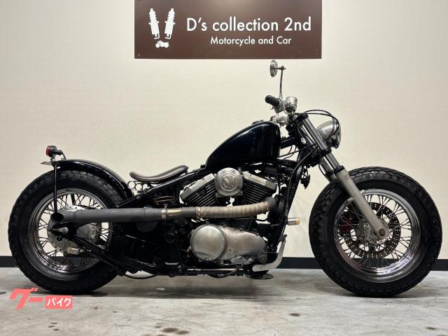 バルカン４００クラシック　ボバーフルカスタム　スポタン　２ｉｎ１ショットガンマフラー　ＳＵエアクリ　セル移設　フラットフェンダー