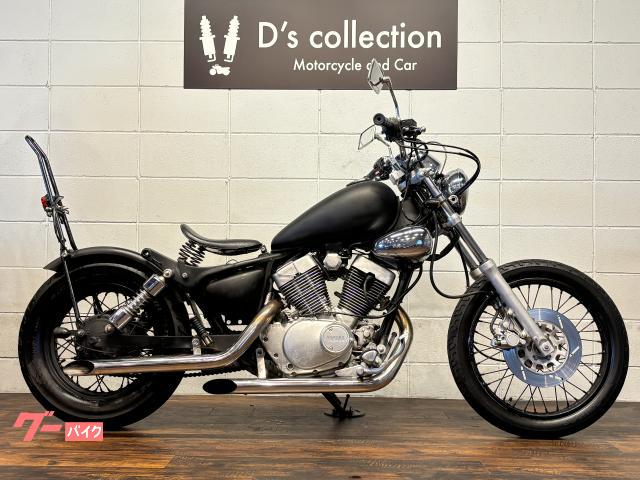 ＸＶ２５０ビラーゴ　ライトチョッパーカスタム　スラッシュカットマフラー　ロングＣＣバー　フラットフェンダー　スプリング付ソロシート