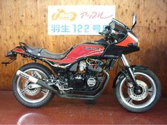 カワサキ　ＧＰＺ４００Ｆ　黒／赤　プリティレーシングマフラー　ＢＥＥＴカバー　ヨシムラ油温計