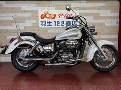 ホンダ　シャドウ４００　スラッシュカットマフラー　シーシーバー　パールサンビームホワイト