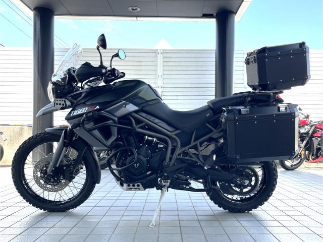 タイガー800XCA マットカーキグリーン クルーズコントロール グリップヒーター シートヒーター前後 アルミ製フルパニア ETC