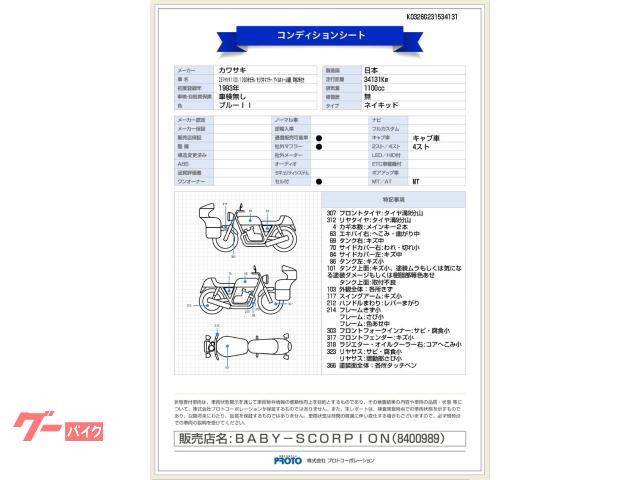 カワサキ ZEPHYR1100／1993年モデル／モリワキマフラー