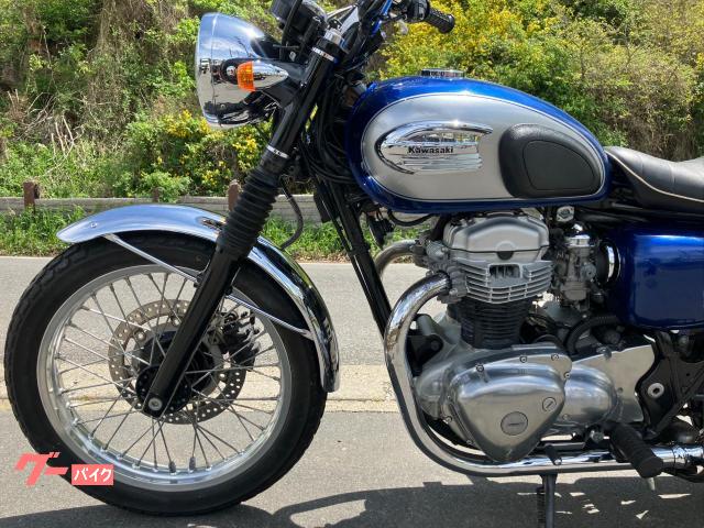 カワサキ W650／2008年モデル／青銀カラー／純正リアキャリア