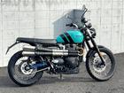 スクランブラー900 キングフィッシャーブルー バーエンドミラー マルチファンクション 2INTO2マフラー