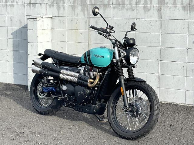 スクランブラー900 キングフィッシャーブルー バーエンドミラー マルチファンクション 2INTO2マフラー