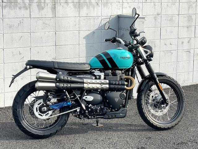 スクランブラー900 キングフィッシャーブルー バーエンドミラー マルチファンクション 2INTO2マフラー