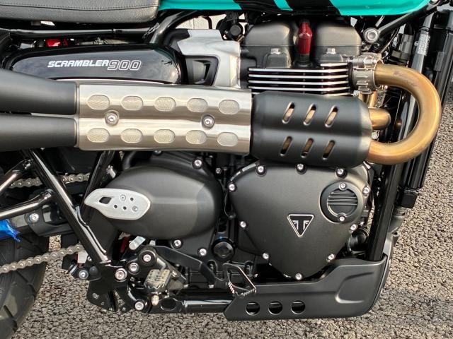 スクランブラー900 キングフィッシャーブルー バーエンドミラー マルチファンクション 2INTO2マフラー