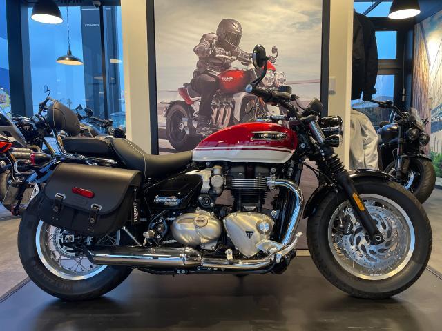 ボンネビル スピードマスター 認定中古車 パッセンジャーバックレスト 右パニアバッグ バーエンドミラー