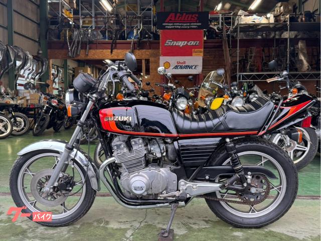 スズキ GSX400E 外装リペイント 新品ショート管 タックロール