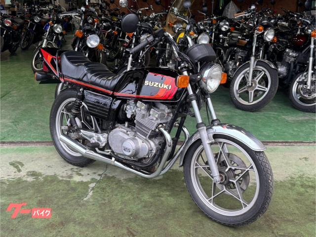 スズキ GSX400E 外装リペイント 新品ショート管 タックロール