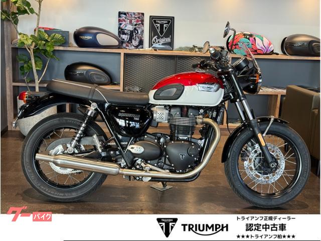 ボンネビルＴ１００　カーニバルレッド／フュージョンホワイト　正規ディーラー認定中古車　純正クリアスクリーン・ＵＳＢ電源
