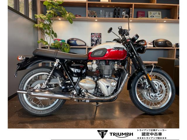 ボンネビルT120 2025年最新モデル ホワイト／レッド ブレンボキャリパー ブレーキメッシュホース クルーズコントロール装備