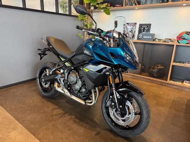 タイガースポーツ660 インターステラーブルー／ミネラルグレー クイックシフター 昇降可能スクリーン 3気筒エンジン