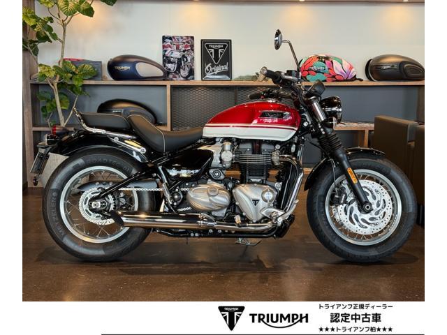 ボンネビル スピードマスター 正規ディーラー認定中古車 新車保証残有り カーニバルレッド／クリスタルホワイト