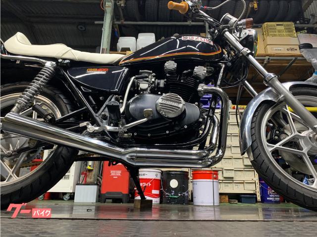 スズキ GS400 クロスメガホンマフラー チョビ段シート アップ