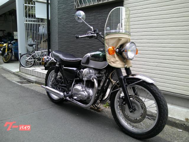 カワサキ W650 アップハンドル仕様 旭風防製スクリーン 車検2年付