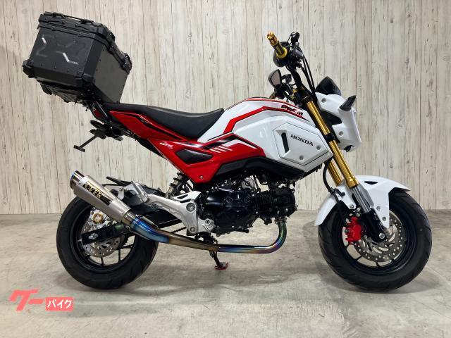 グロム　ＪＣ７５　ＯＶＥＲマフラー　シート張替え　リアキャリア＆ボックス　ハンドル回り　リアブレーキキャリパー　リアフェンダーレス