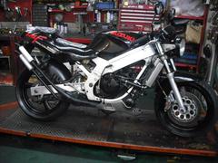 スズキ　ＷＯＬＦ２５０　右２本出しチャンバー　オーリンズリアサス　ブレンボキャリパー　メッシュホース　シーケンシャルＬＥＤウインカー