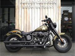 ＨＡＲＬＥＹ−ＤＡＶＩＤＳＯＮ　ＦＬＳＳ　ソフテイルスリムＳ　認定中古車　オリーブゴールド　ウィンドシールド　サドルバックサポート　エンジンガード