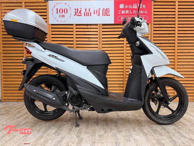中型バイク　アドレスv110 白 リアボックス付き、自賠責2年付き シート良好 スズキ アドレス110 2016年モデル リアボックス装備｜バイク王