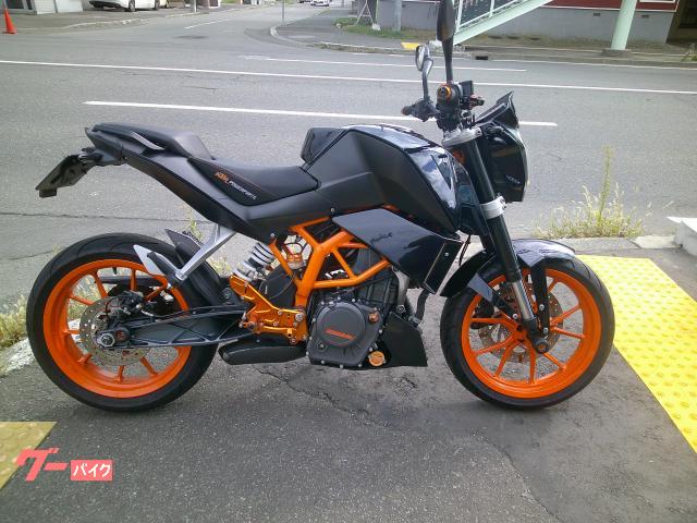 ３９０デューク　ＡＢＳ　ライトカスタム　バックステップ　オレンジカラーパーツ　ショートレバー　スライダー装備