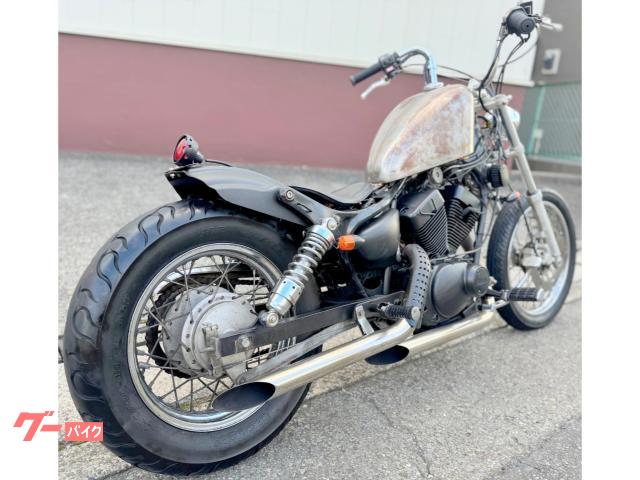 ＸＶ２５０ビラーゴ　ＨＯＴＲＯＤチョッパー　エイジングダメージ加工タンク　スラッシュマフラー　黄色ライト　エイプハンガー