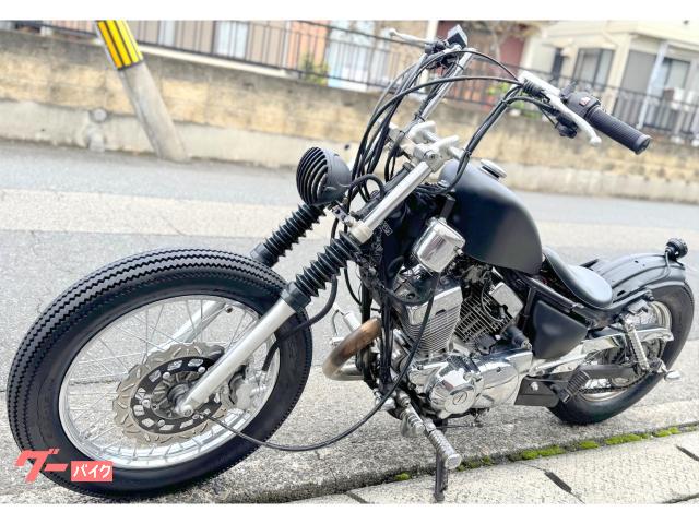 ＸＶ２５０ビラーゴＴＨＵＮＤＥＲボバー　令和チョッパー　極太タイヤアウトブレイク　ＳＳタンク　リジットソロシート　ロボットハンドル