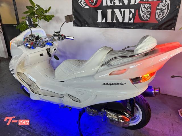 ヤマハ マジェスティC LED2スピーカー カーボンマフラー 下回り