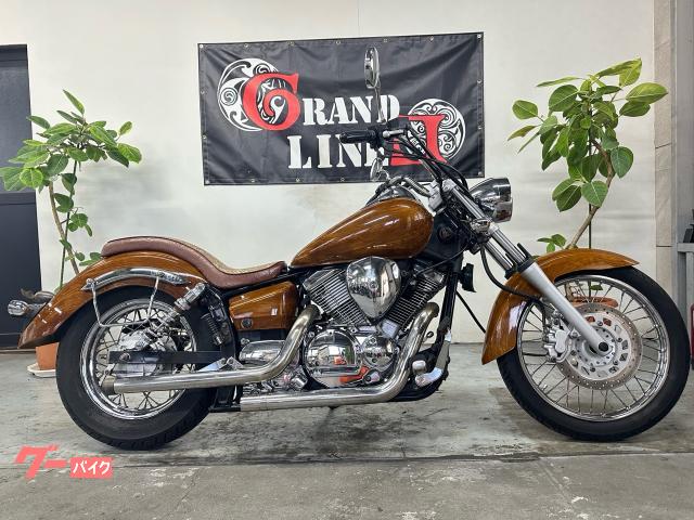 ドラッグスター２５０　ショットガンマフラー　コブラシート　スモールウインカー　サイドバックステー付き　２０００年式　木目調カラー