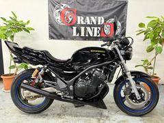 カワサキ　ＢＡＬＩＵＳ−II　前後タイヤ新品　ショート管マフラー　ナポレオンミラー　コンドルハンドル　ハネアゲテール　フルブラック