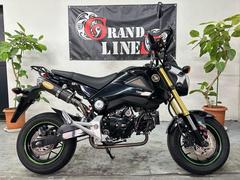 ホンダ　グロム　２０１３年式　社外２本出しマフラー　ハンドルカバー　社外レバー　ブレスバー付き　９．８馬力　ブラック