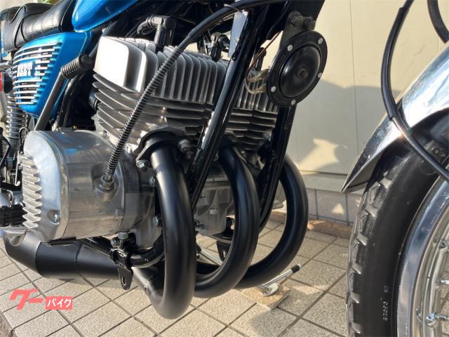 カワサキ 250SS 社外集合チャンバー BEETサイドカバー