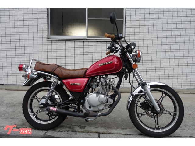 スズキ GN125H プチやんカスタム レッド マフラー タックロール