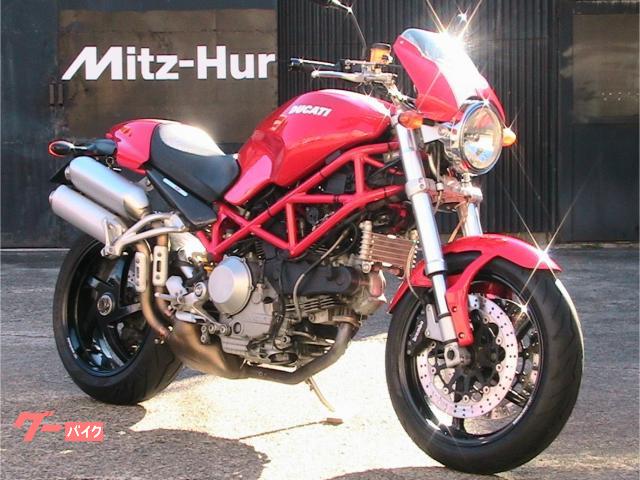 モンスターＳ２Ｒ１０００　ＨＩＤヘッドライト　ハイスロ　イージーポジションステアリングバー　ビキニカウルステー　タイベル交換