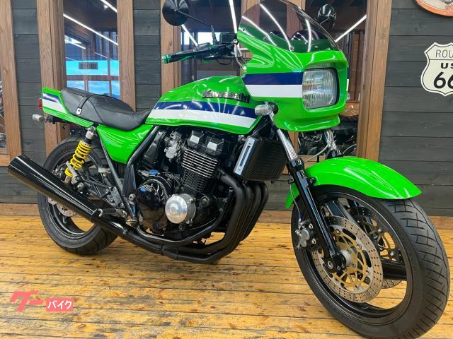 ＺＲＸ４００　１９９６年　コンチネンタルハンドル　前後丸形ヨーロピアンウインカー　フェンダーレス　ライムグリーン
