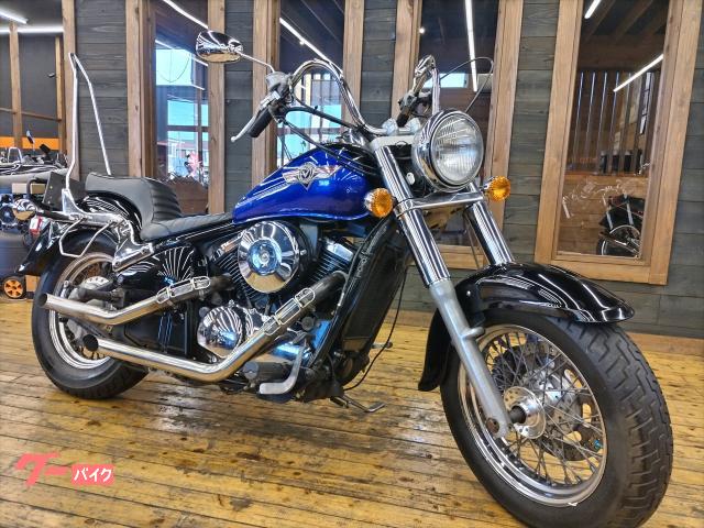 バルカン４００クラシック　１９９６年　新品ダブルシート　プルバックハンドル　ロングシーシーバー　バッグサポート付き