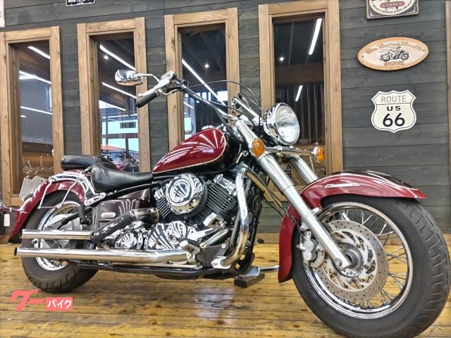 ドラッグスター４００クラシック　ロングスラッシュカットマフラー　スカイハイバーハンドル　エンジンガード付き