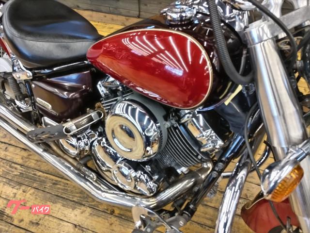 NO.4609 ドラッグスター４００ (DRAGSTAR)　スラッシュカットマフラー　ロングシーシーバー　アップハンドル　スネークスキンパターンペイント　☆彡 ヤマハ ドラッグスター400クラシック ロングスラッシュカット