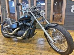 ホンダ　スティード４００　ブラックアウトフルカスタム　ファットボブタンク　トランペットマフラー　シーシーバー　コブラシート　トリプルツリー